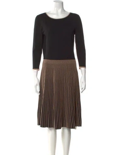 Pre-owned Hobbs London Bateau Neckline Knee-length Dress In Black