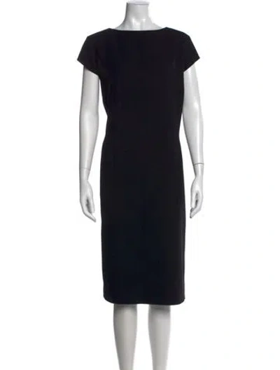 Pre-owned Hobbs London Bateau Neckline Knee-length Dress In Black
