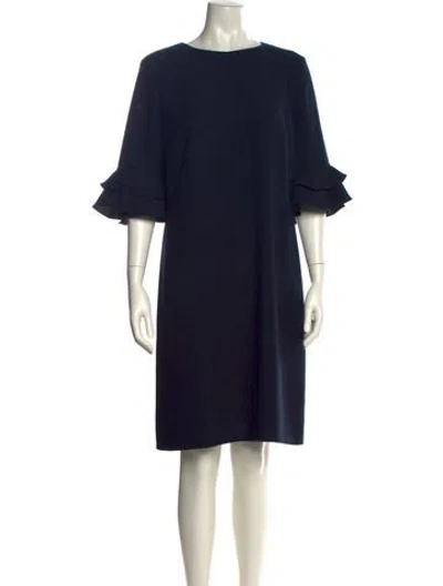 Pre-owned Hobbs London Bateau Neckline Knee-length Dress In Blue