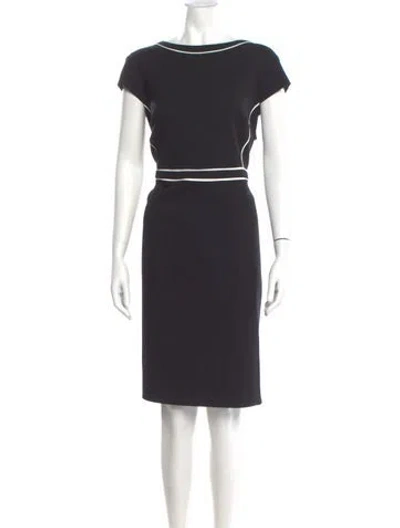 Pre-owned Hobbs London Bateau Neckline Knee-length Dress In Neutral