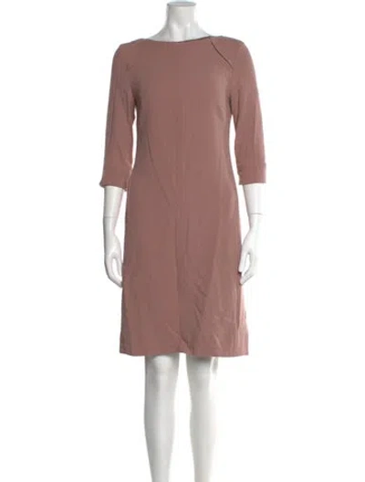 Pre-owned Hobbs London Bateau Neckline Knee-length Dress In Pink