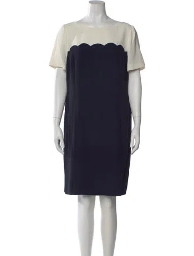 Pre-owned Hobbs London Bateau Neckline Mini Dress In Blue