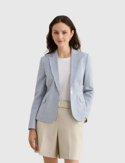 Hobbs London Blake Structured Single-button Blazer In Blue