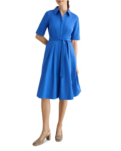 Hobbs London Brigitta Concealed Button Shirt Dress In Blue