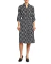 Hobbs London Cali Printed Button Front Dress In Navy Ivory