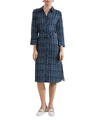 Hobbs London Cali Printed Dress In Blue Multi