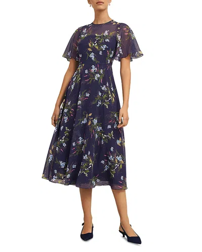 Hobbs London Callie Floral Print Dress In Navy Multi