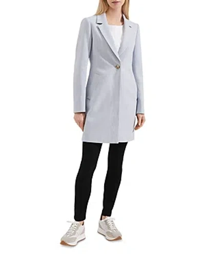 Hobbs London Camellia Twill Coat In Pale Blue