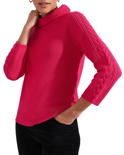 Hobbs London Camilla Cable Jumper In Sapphire Pink