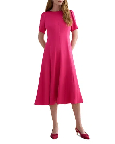 Hobbs London Camille Hammered Satin Midi Dress In Pink