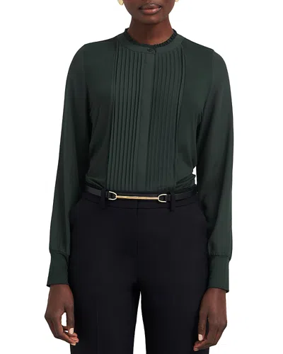 Hobbs London Carina Pleated Top In Evergreen