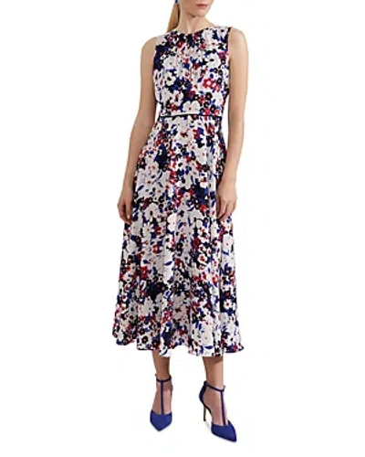 Hobbs London Carly Floral Print Dress In Navy Pink