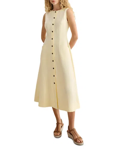 Hobbs London Carmen Linen Dress In Yellow