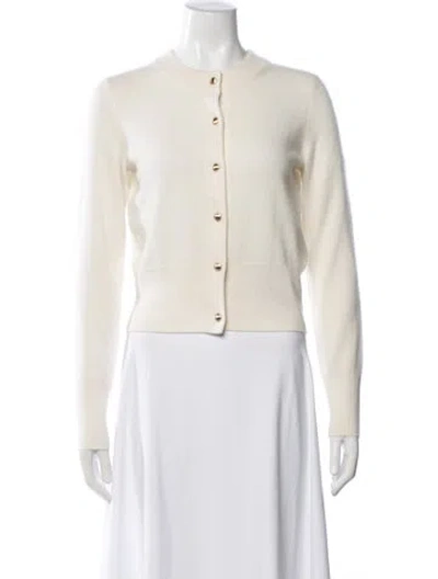 Pre-owned Hobbs London Cashmere Crew Neck Sweater In White