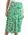 Hobbs London Cassidy Ruched Midi Skirt In Green Ivory