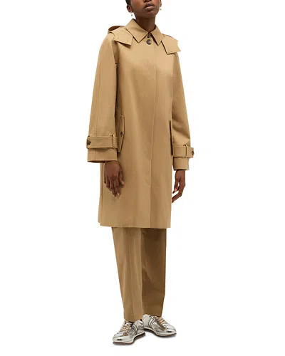 Hobbs London Catherine Hooded Trench Coat In Brown