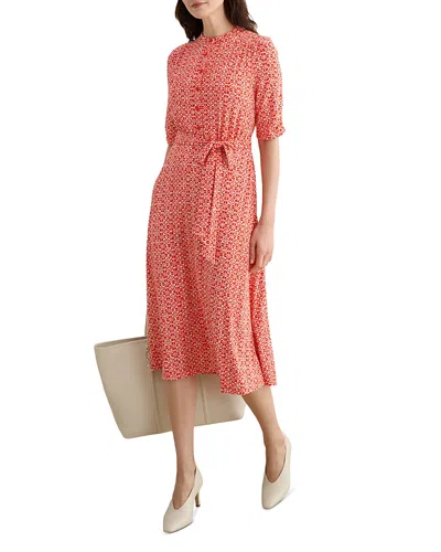 Hobbs London Cathy Abstract Print Jersey Dress In Red