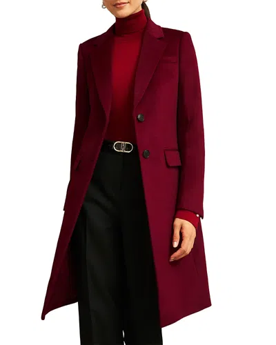 Hobbs London Cavendish Wool Coat In Burgundy