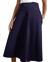 Hobbs London Cecelia A-line Midi Skirt In True Navy