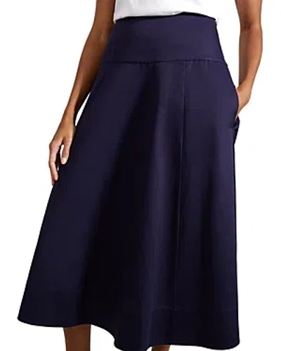 Hobbs London Cecelia A-line Midi Skirt In True Navy