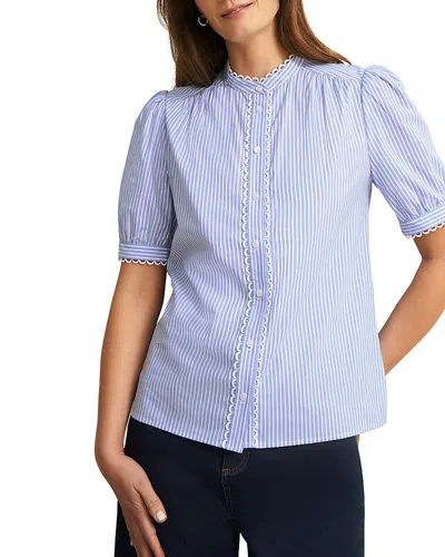 Hobbs London Charley Blouse In Blue Ivory