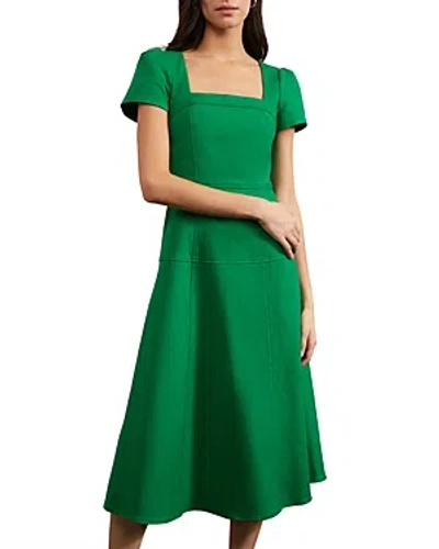 Hobbs London Chatsworth Square Neck Dress In Green