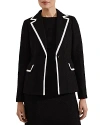 Hobbs London Cici Tipped Tweed Jacket In Black Ivory