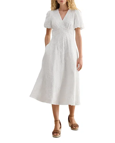 Hobbs London Clementine Embroidered Dress In White