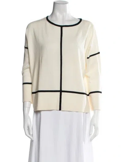 Pre-owned Hobbs London Colorblock Pattern Crew Neck Sweater In Neutral