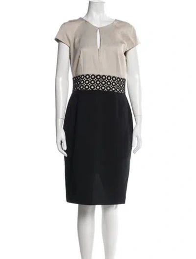 Pre-owned Hobbs London Colorblock Pattern Knee-length Dress In Multicolor