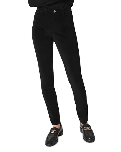 Hobbs London Cotton Blend Velvet Mid Rise Straight Leg Gia Jeans In Black