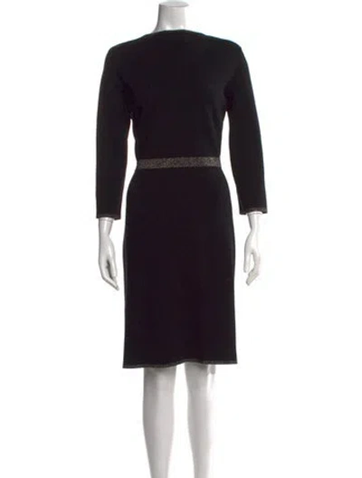 Pre-owned Hobbs London Crew Neck Knee-length Dress In Black