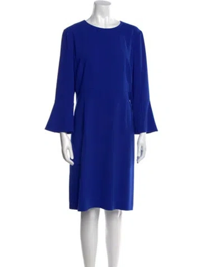 Pre-owned Hobbs London Crew Neck Knee-length Dress In Blue