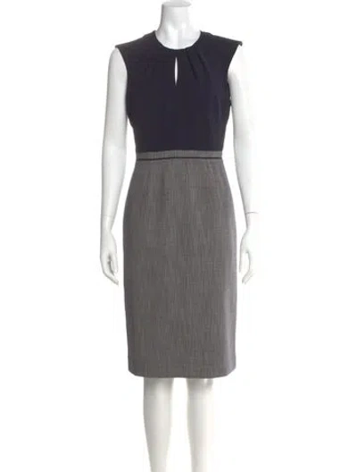 Pre-owned Hobbs London Crew Neck Knee-length Dress W/ Tags In Blue