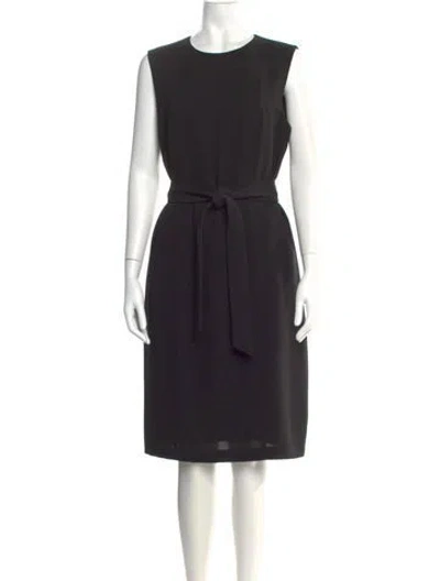 Pre-owned Hobbs London Crew Neck Midi Length Dress In Blue