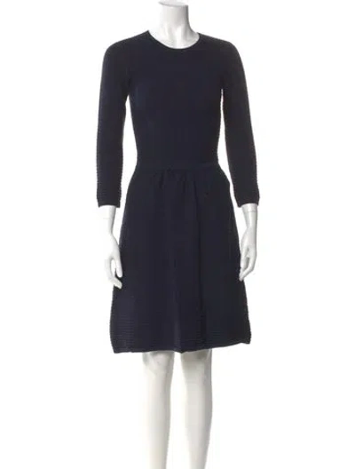Pre-owned Hobbs London Crew Neck Mini Dress In Blue