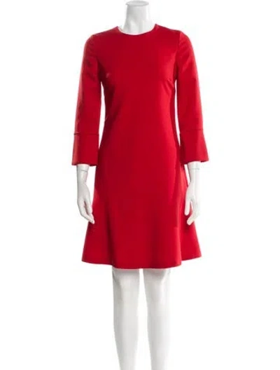 Pre-owned Hobbs London Crew Neck Mini Dress In Red