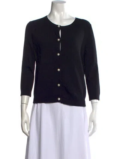 Pre-owned Hobbs London Crew Neck Sweater In Black
