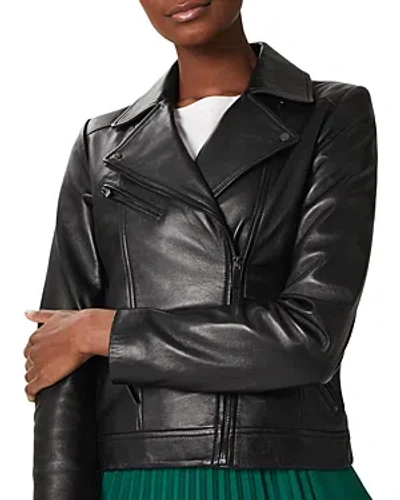 Hobbs London Dakota Leather Moto Jacket In Black