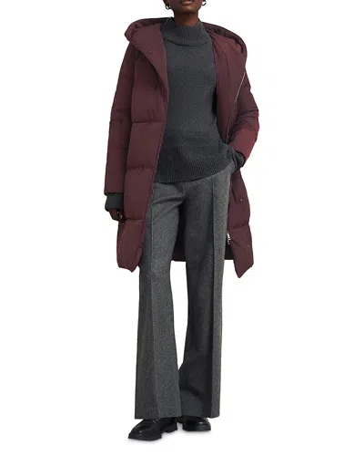 Hobbs London Darla Puffer Coat In Wine