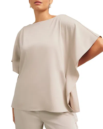 Hobbs London Delora Satin Top In Oyster
