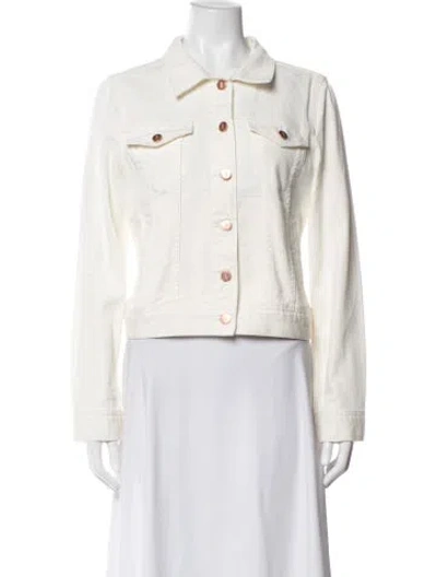 Pre-owned Hobbs London Denim Jacket In White
