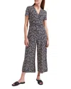 Hobbs London Dina Wrap Jumpsuit In Navy Cream