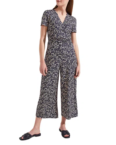 Hobbs London Dina Wrap Jumpsuit In Navy Cream