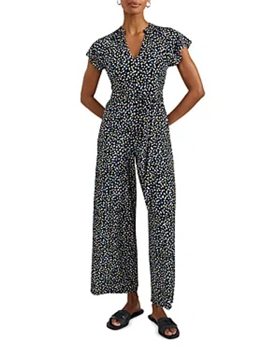 Hobbs London Eden Jersey Jumpsuit In Navy Multi