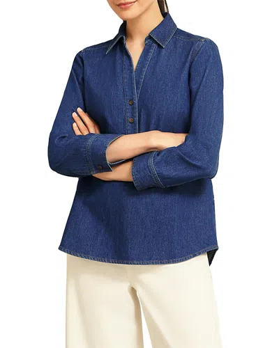 Hobbs London Elena Blouse In Blue