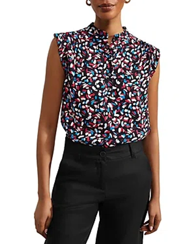 Hobbs London Elida Top In Navy Multi