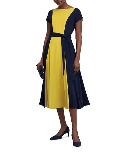 Hobbs London Emery Dress In Navy Yellow