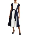 HOBBS LONDON EMERY TWO TONE MIDI DRESS