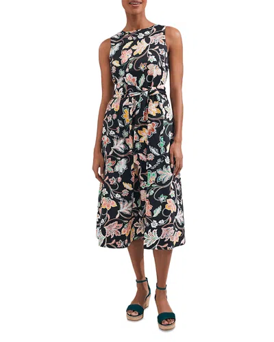 Hobbs London Emilie Cotton Floral Midi Dress In Black Multi